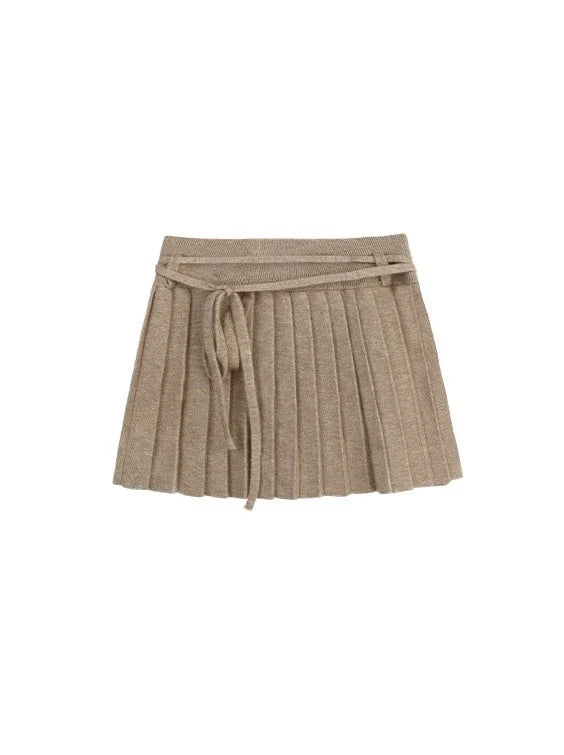 Cardigan Sweater Skirt + Zipper Pleated Fit Short Slim