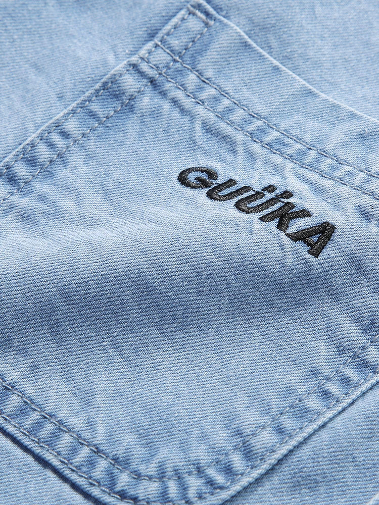 Kurzes Top Asymmetrisch Blau Denim