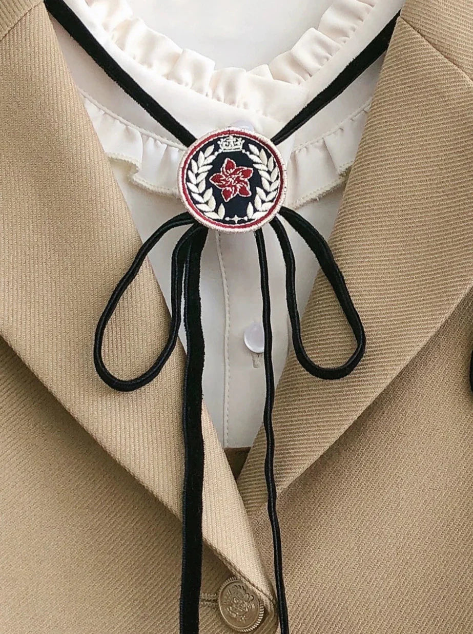 College-Kleid-Hemd, plissierter Hosenträger + Retro-Band, Zubehör, Ständer, Rüschenkragen