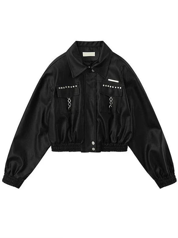 Short Motorcycle-style Jacket American Leather