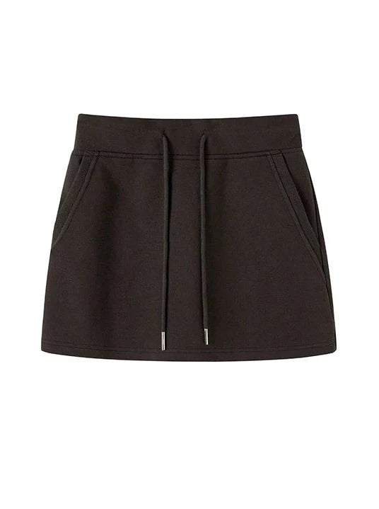 Off-Shoulder + Träger-Sweatshirtrock mit Reißverschluss