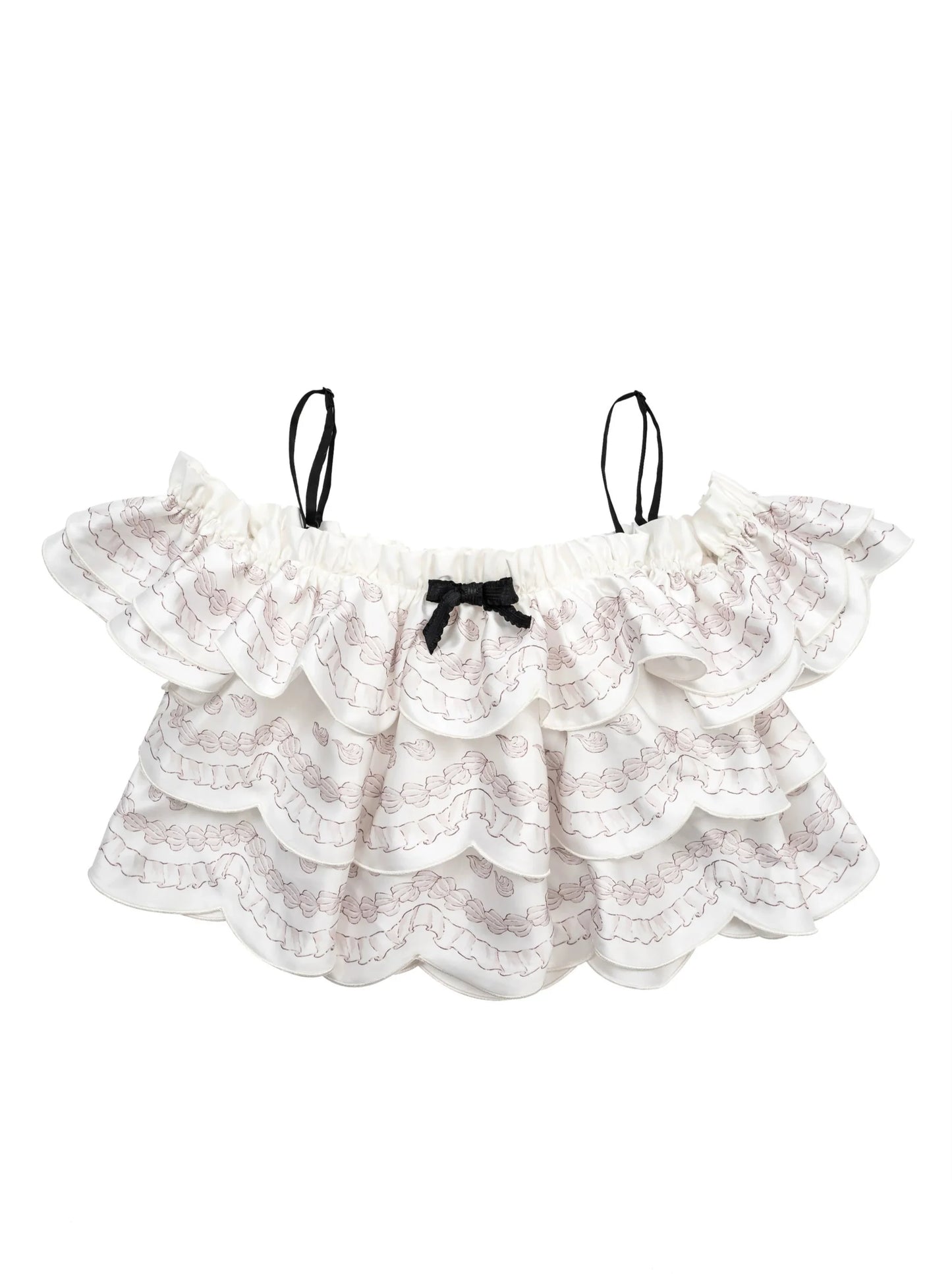 Off Marche Shoulder Cream Lolita Cake Tops