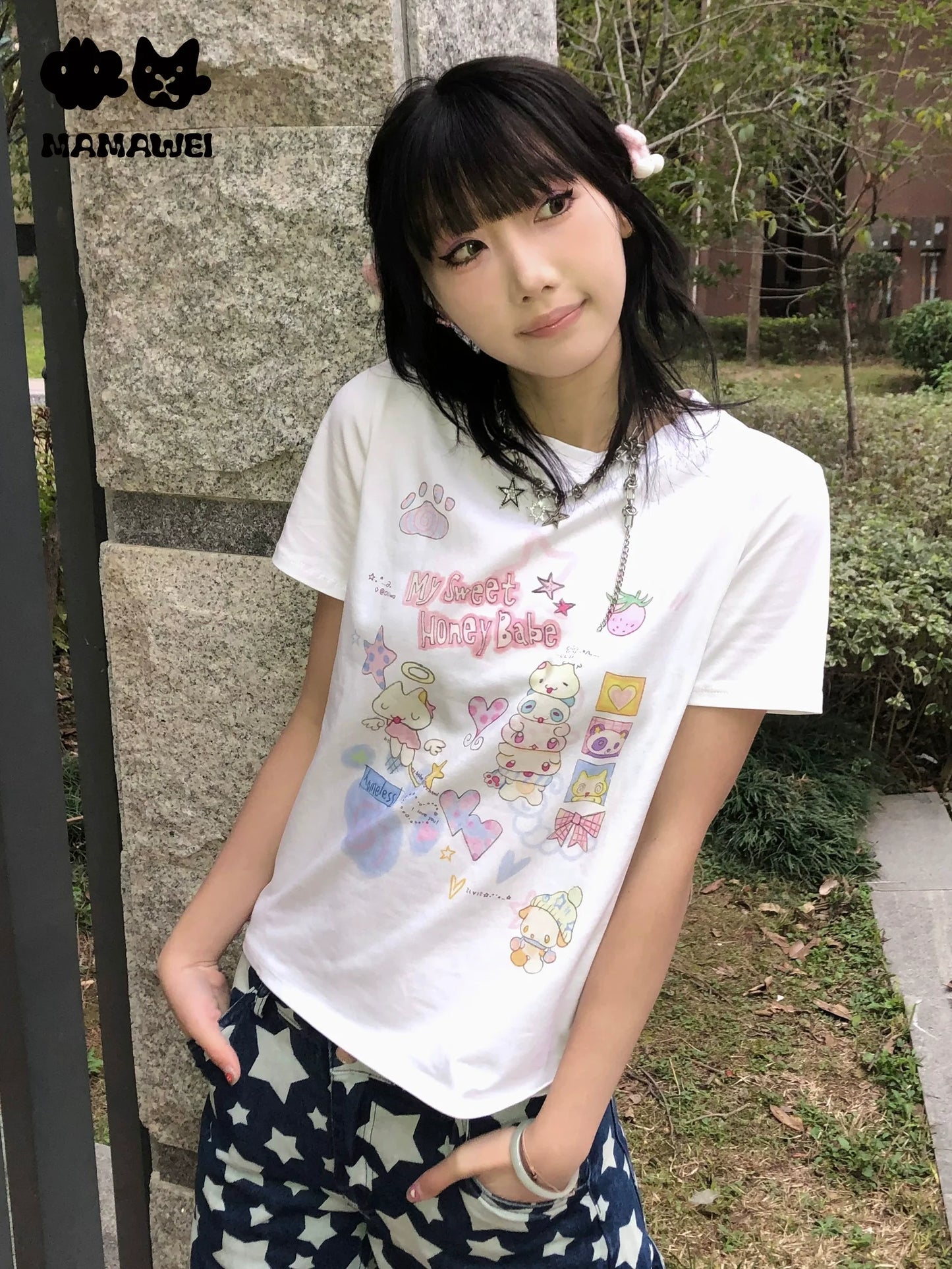 Pop Bunte Oberteile Rakugo