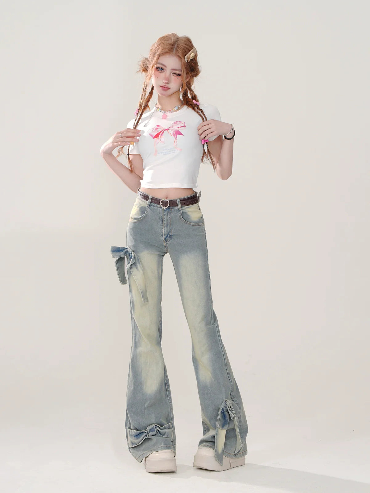 Ribbon Light Slim Design Denim Blue