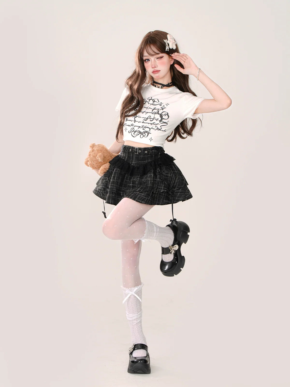 Skirt Flare Chic French Check