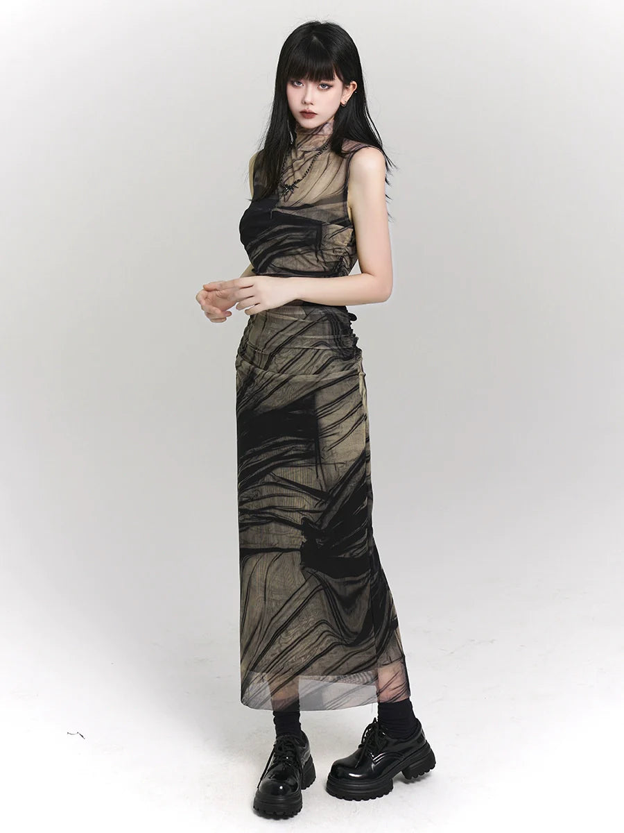 ゴーストガールサマードレスデザインハーフカラーモード