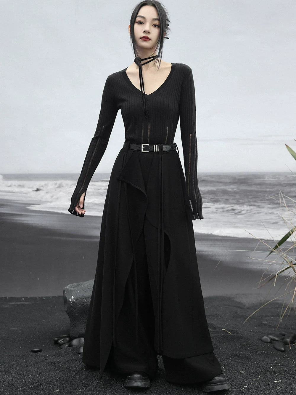 Niche Pants Design Skirt Patch Long