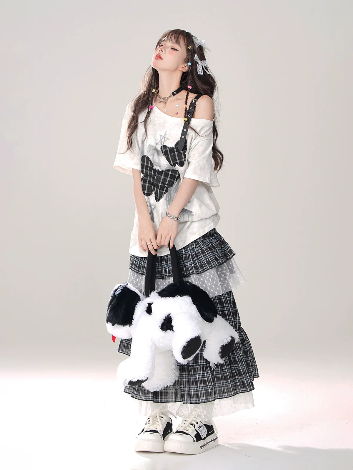 T-Shirt Sweet Loose Schultergurt Love One