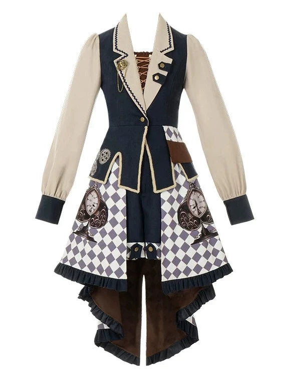 Setup Steampunk Lolita Print Fishtail Embroidery