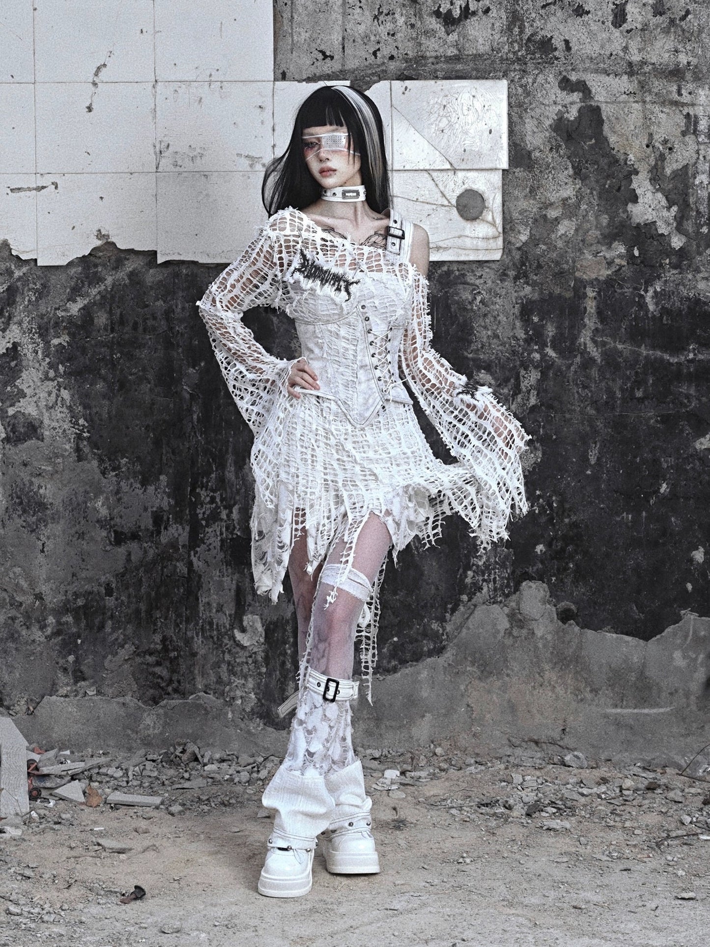 ゴシックレッグウォーマーベルト ホワイト