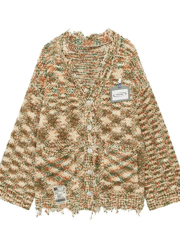 ゆったりとしたロングニットカーディガンセーター