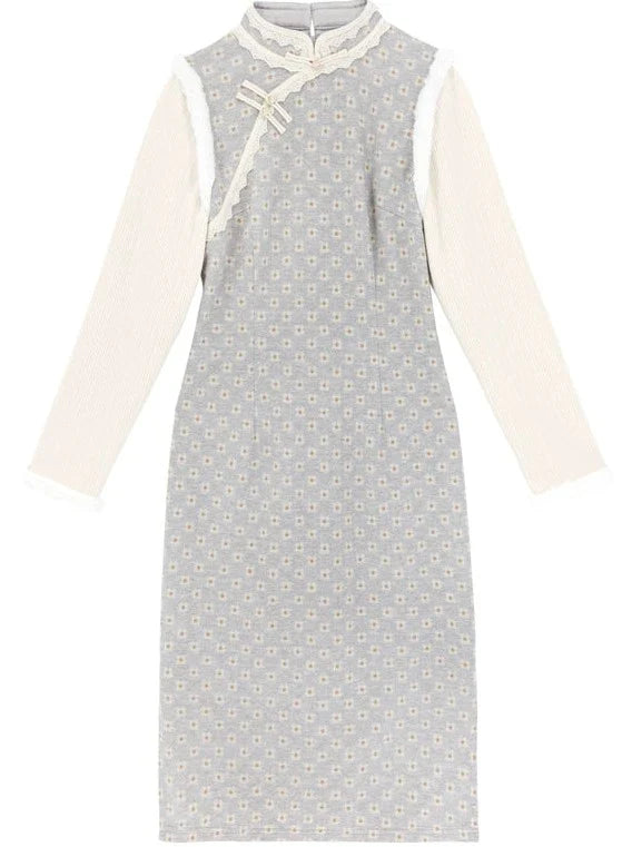 China Dress Sweet Retro Pastel Flower