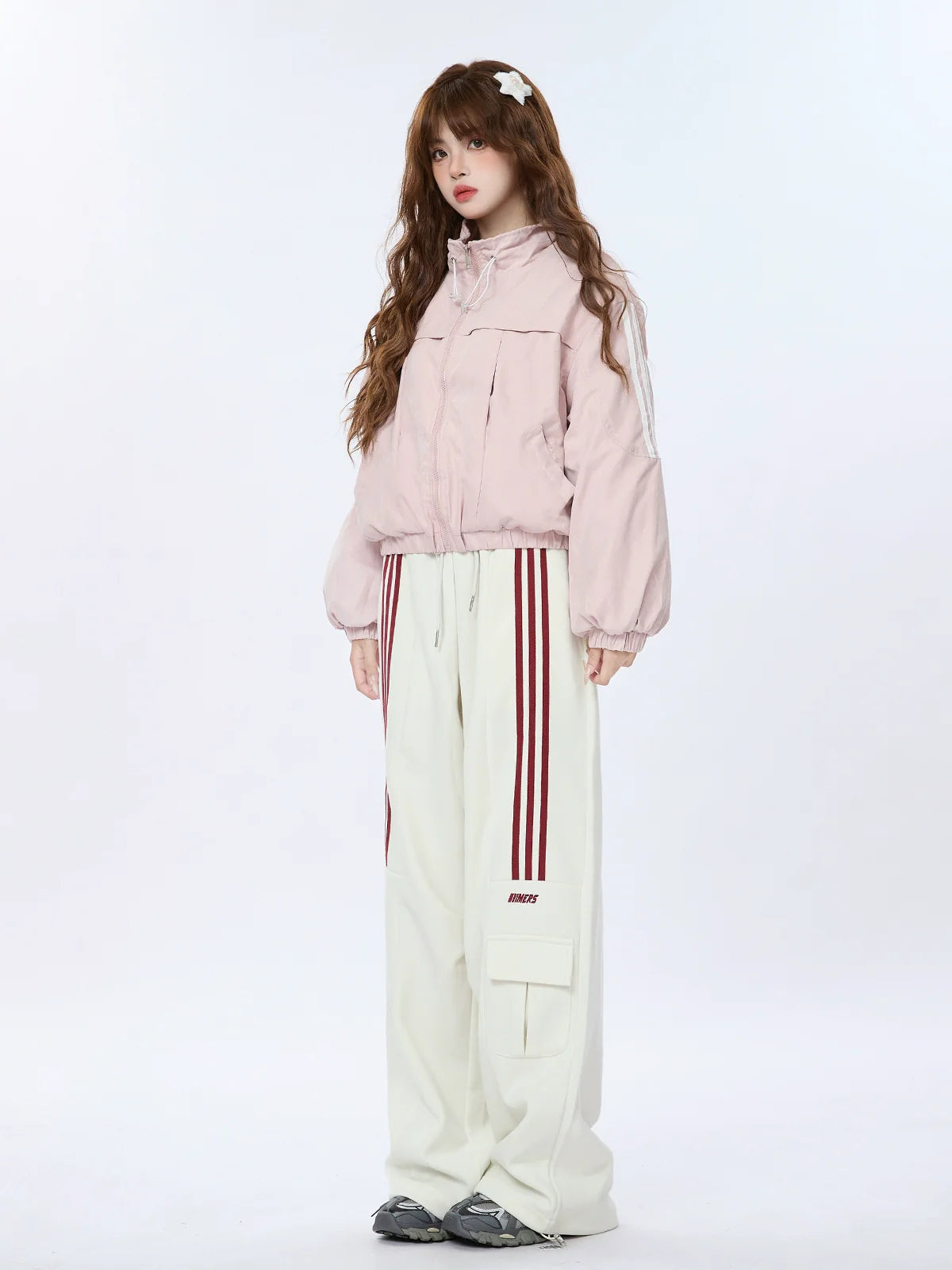 Casual Pants Loose Striped Pocket