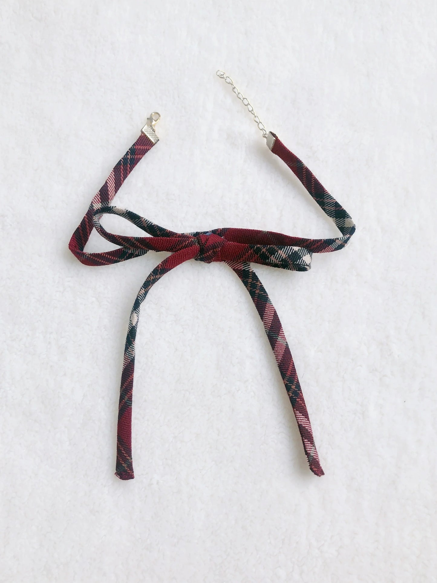 Ärmel Puffband Elegantes rotes Kleid Schottenkaro Himbeer Karo Kuchen Choker Vintage