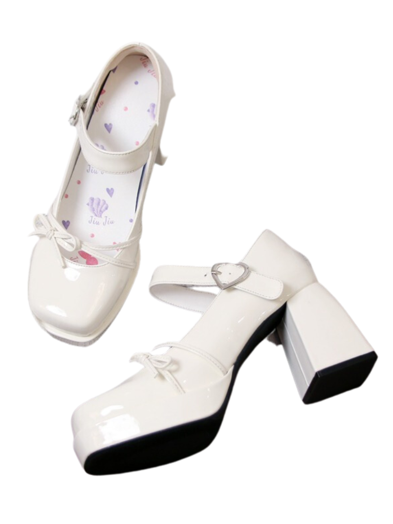 High Mary Elegant Lolita Frunch Toe Heels Jane Square