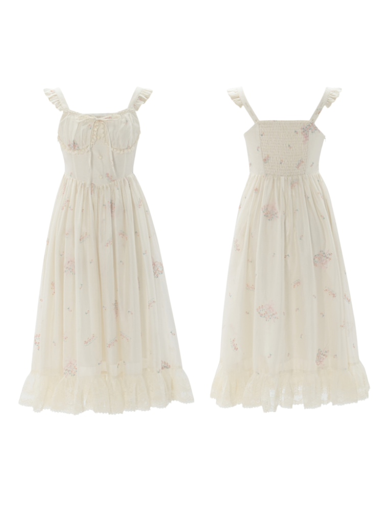 Shoulder Ruffled Ruffled Floral Lace Dress Print Jacket Romantic