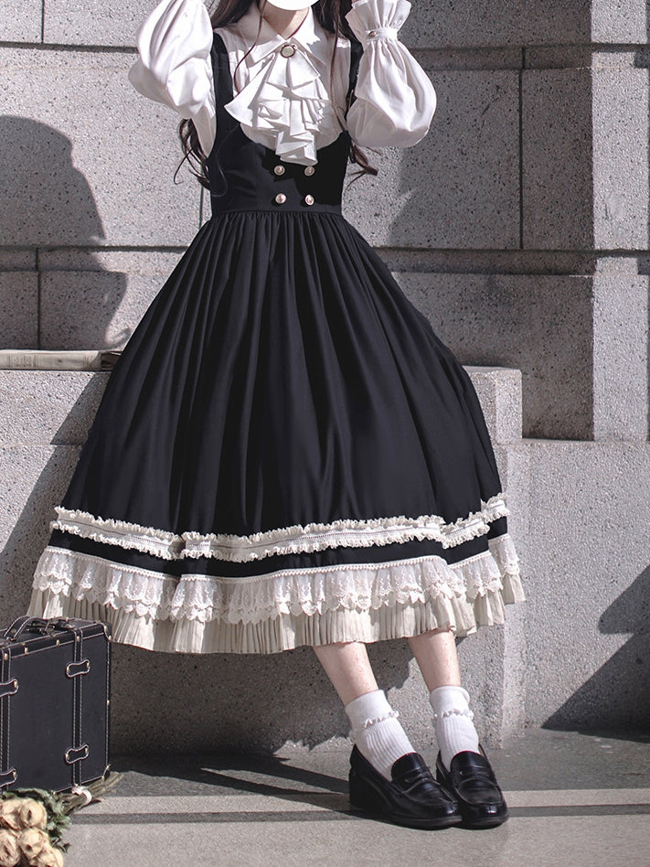 White Bishop Sleeves Blouse Details with Pleating