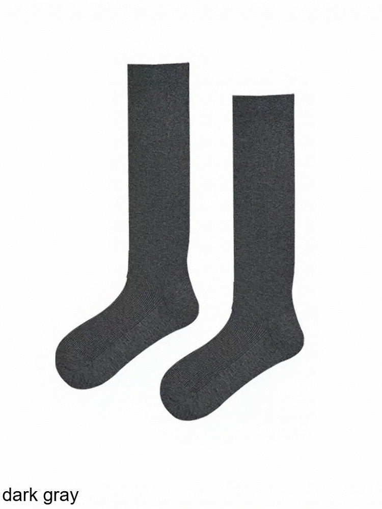 Solid Ribbed Calf Socks - ModaSwings