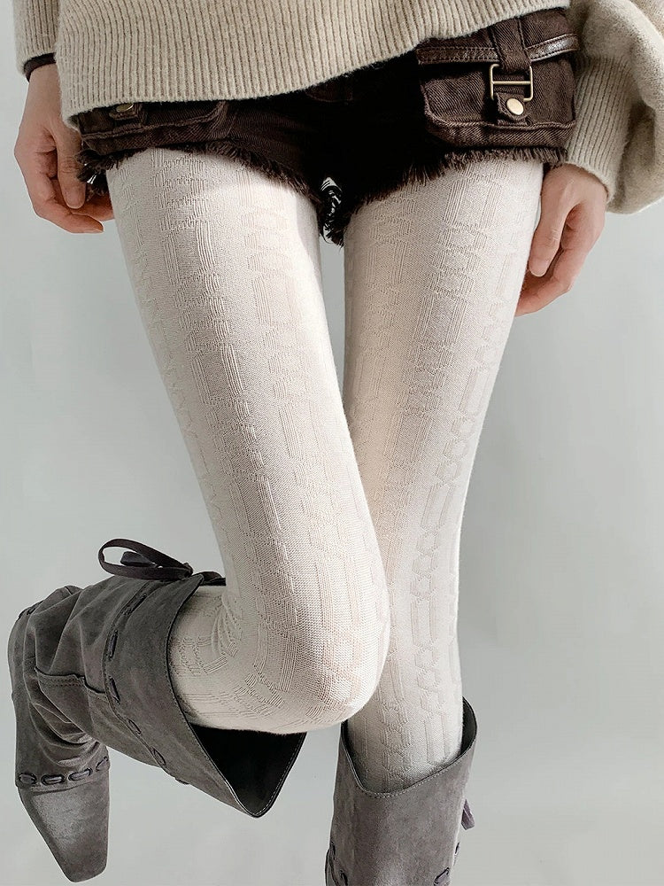 Knit (5 Tights Fine Colors) Ribbed