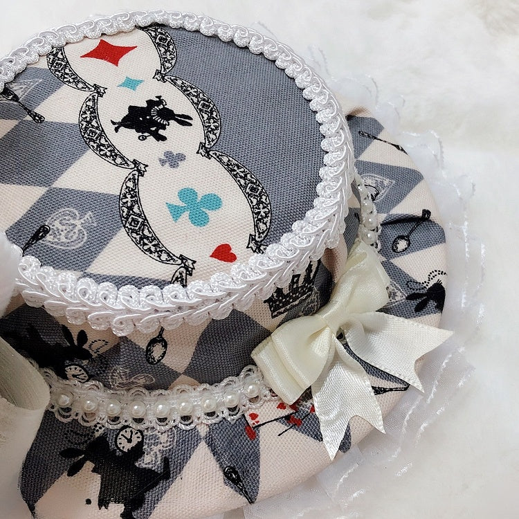 Wunderland Grau Mini Verzierte Hasen Poker Ohren Alice Vibes Hut in
