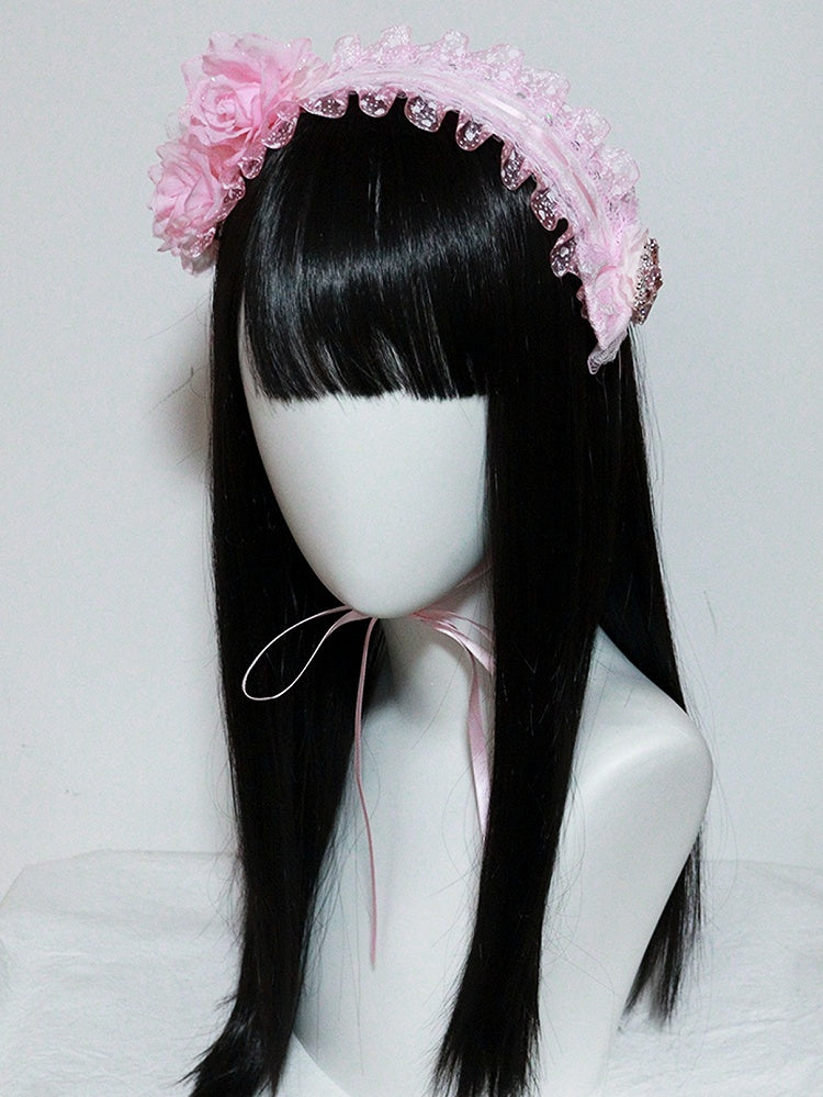 with Trim Pink Light Hairband Ruffles