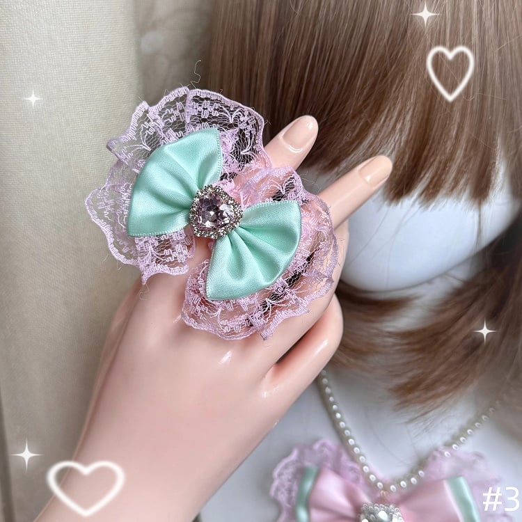 Rose Sweet with Accessories Gyaru Mint Style Hime Fashion Pink