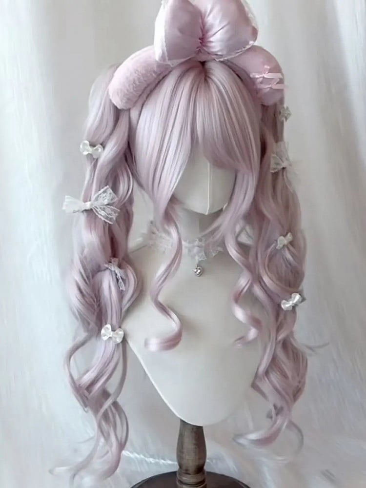 28cm Full Bangs Wig with 60cm Long Wavy Twin Tails & Claw Clip - Hui Ran