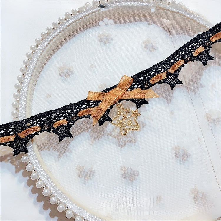 Black&Yellow Halloween Star Design Choker