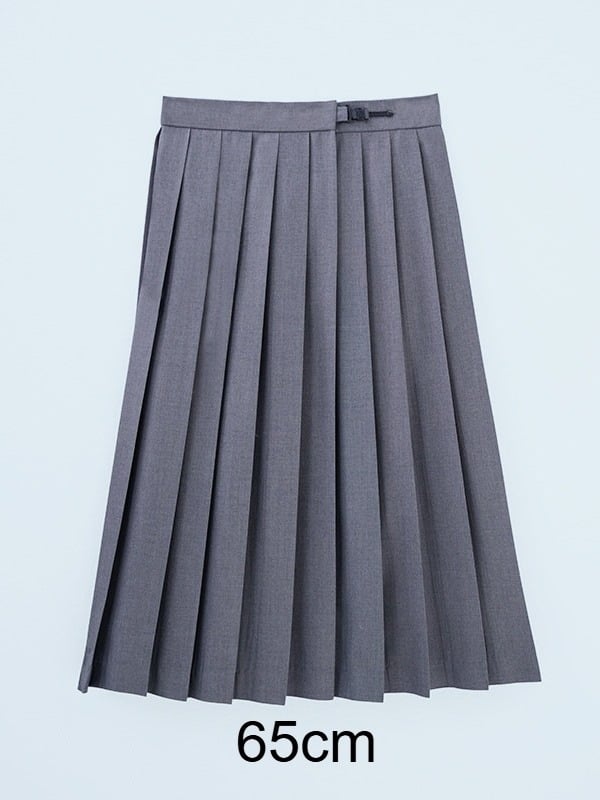 Grey High Waist JK Pleated Skirt - Lan Jian Chuan