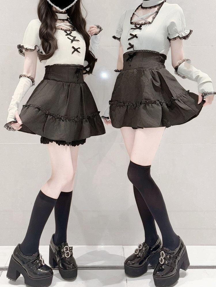 with Criss-Cross Top Sleeves Kei | Neckline Detachable Knit Arm Mint Jirai Dusty