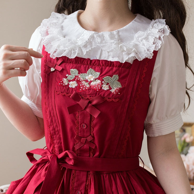 ブラウス ホワイト ピーターパフ コットン パンカラー 半袖