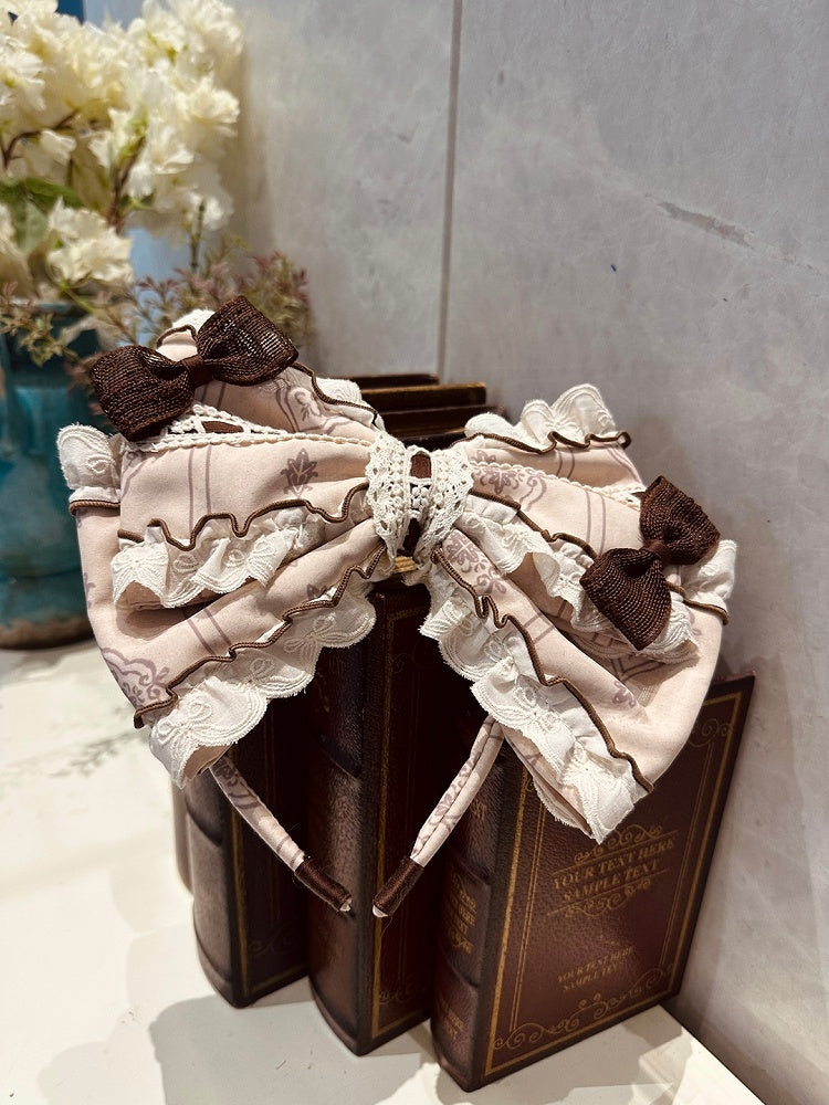 Lolita Ruffled Brown KC Bow Beige