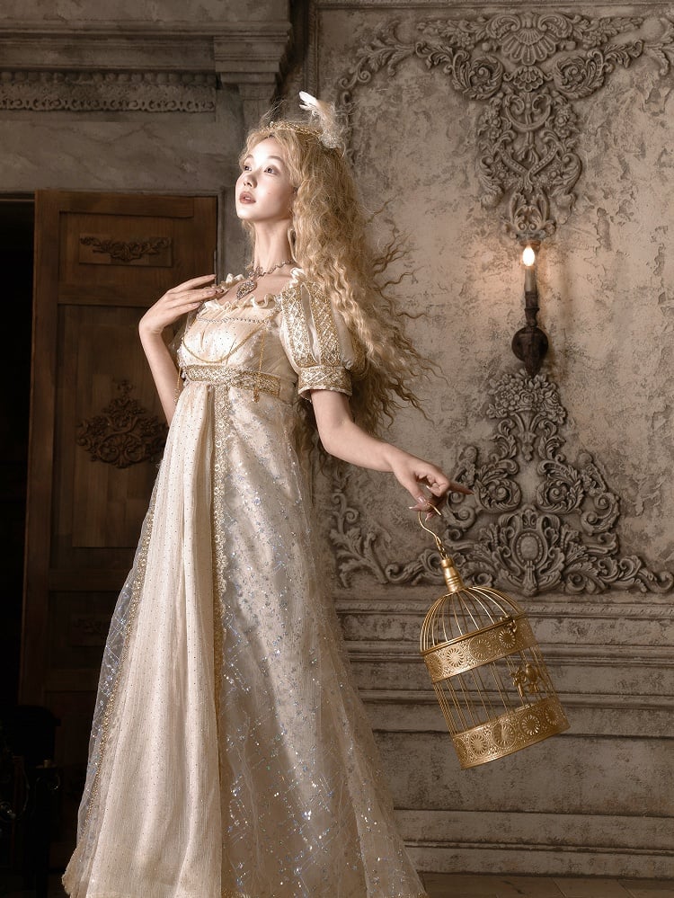 Tiara Golden with Adorned Feather