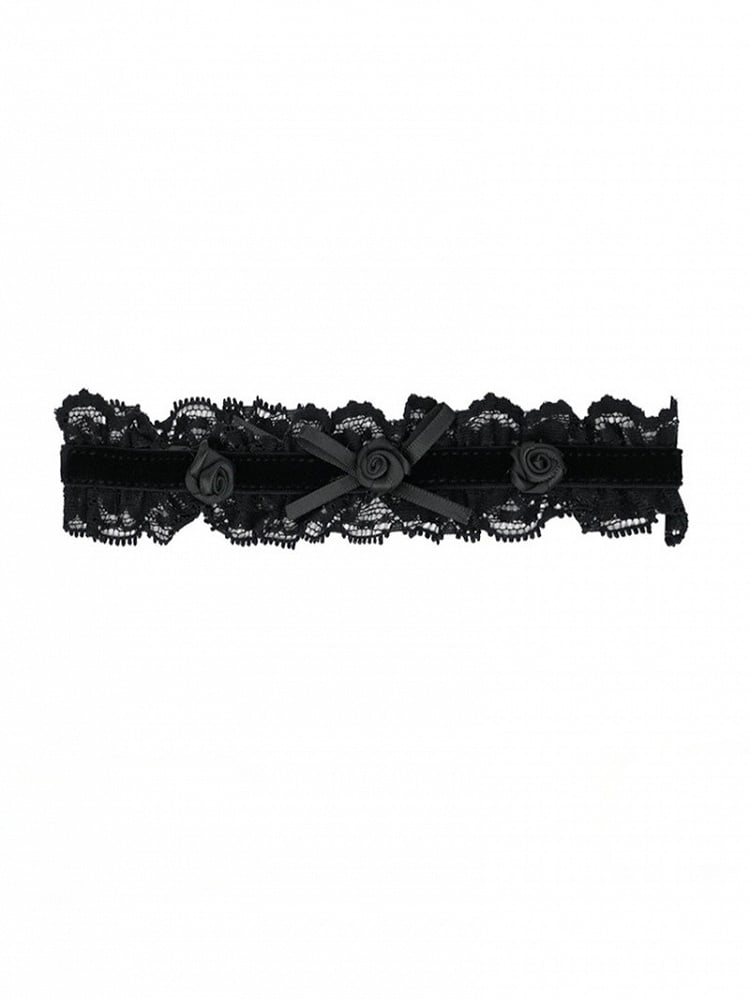 Lace Trim Bow Leg Garter - ModaSwings