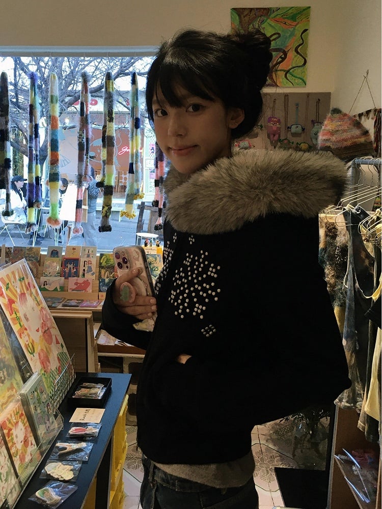 Trim Detachable Snowflake with Faux Hood Hooded Black Fur Rhinestone Jacket Zip-up