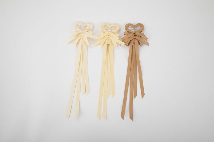 Multi-Color Bow Clip Hair Heart Pairs