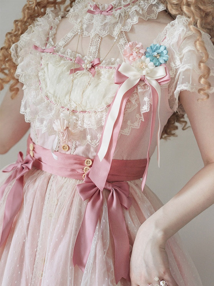 Decorated Flower Lolita Bow Brooch