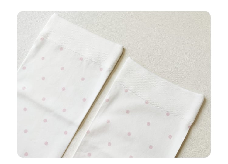 White Polka-dot Spoon and Bow Pattern Over Knee Stockings
