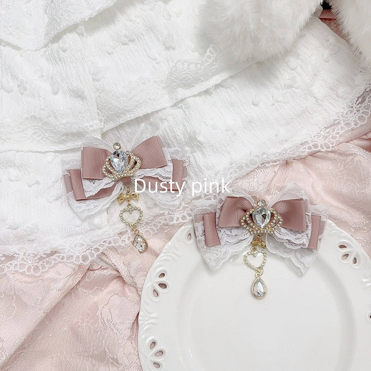 Rhinestone Clip 11 Crown Colors Kei Hair Bow Jirai