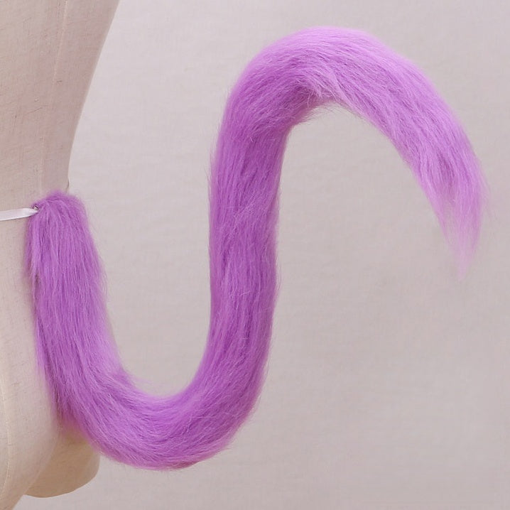 Kitty Fur Tail Faux Gray/Purple 9CM