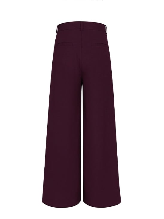 with Wide-leg Wine Men's Silhouette Fluid Red Trousers