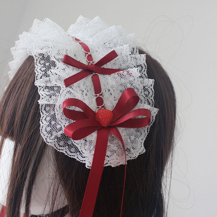 Lace Style Strawberry Hairband Cake