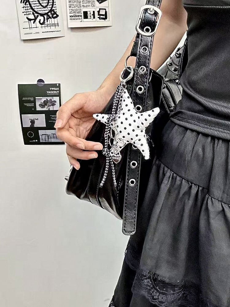 Polka Dot Star Keychain - Kiwi Store