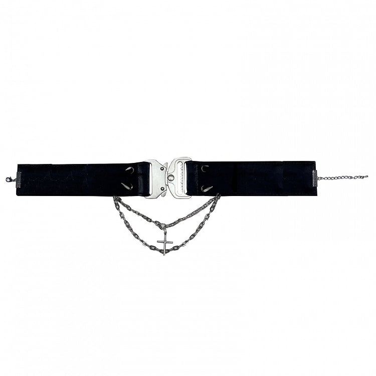 Punk Black Rivet Choker Chain