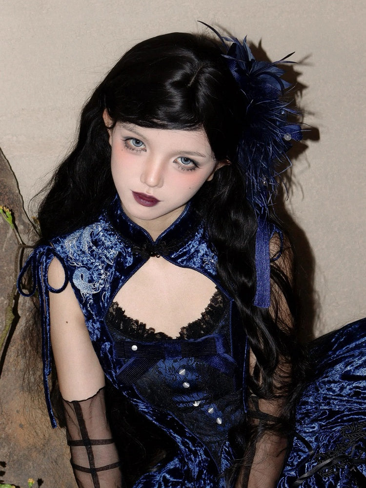 Red / Dark Blue / Green Fluffy Claw Clip