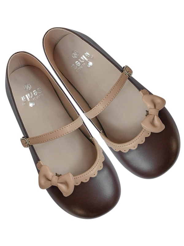 Jane - Lolita in Flat Brown Toe Shoes Sweet Round Mary