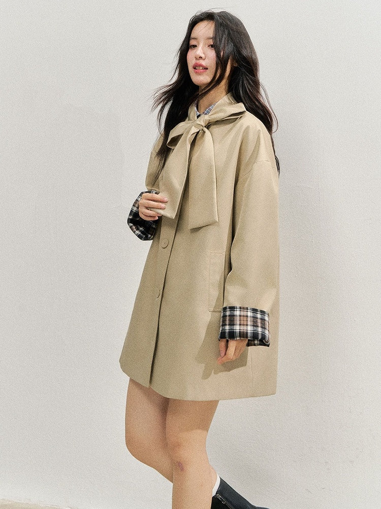 Trench Khaki Vintage Bow and Colo with Coat Big