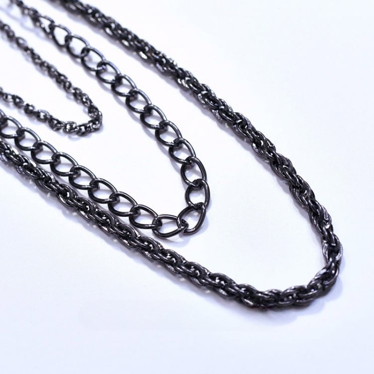 ブラック スチームパンク ウエストベルト クロスチャーム ウエストチェーン