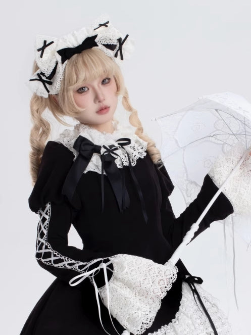 ホワイト / ブラック&ホワイト オールドスクール ビッグ ボウノット KC