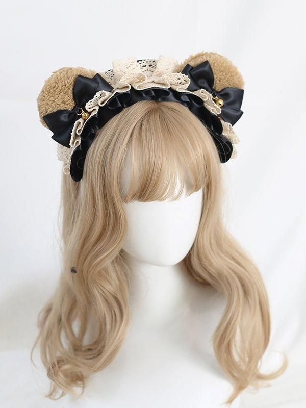 Brown Bowknot - And Available Lace Ear Colors Cute Sweet Lolita Bear 6 KC
